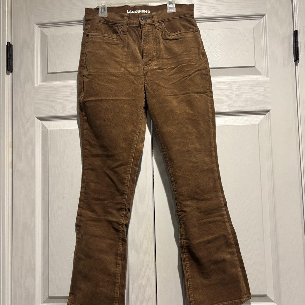 Lands' End Women's High Rise Corduroy Kick Crop Pants